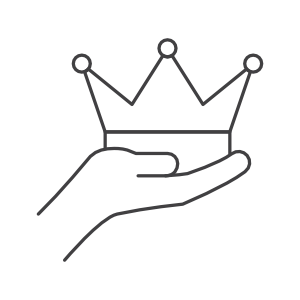 Trust Symbol Dünn Krone auf Hand